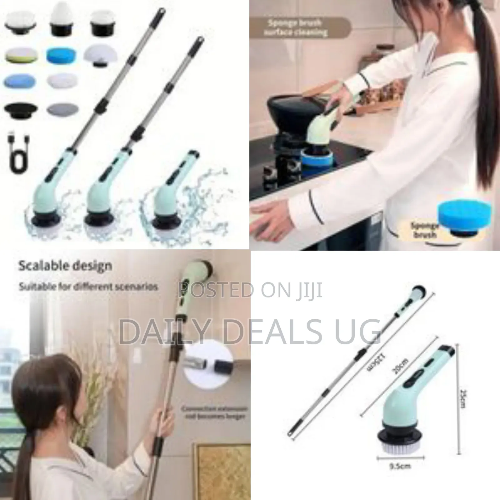 Versatile Electric Cleaning Brush Kit - Multicolor