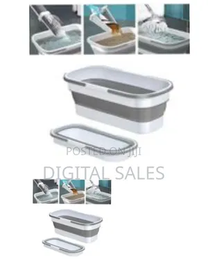 Mop and Bucket Cleaning System With Space-Saving Collapsible Design