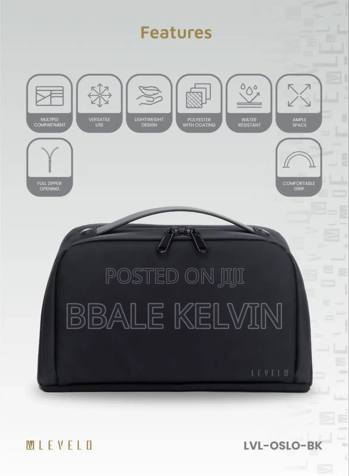 Levelo Oslo Pouch Toiletry Bag / Multiple Compartment
