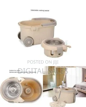 Spin Mop and Bucket Set With Wheels - Multicolor