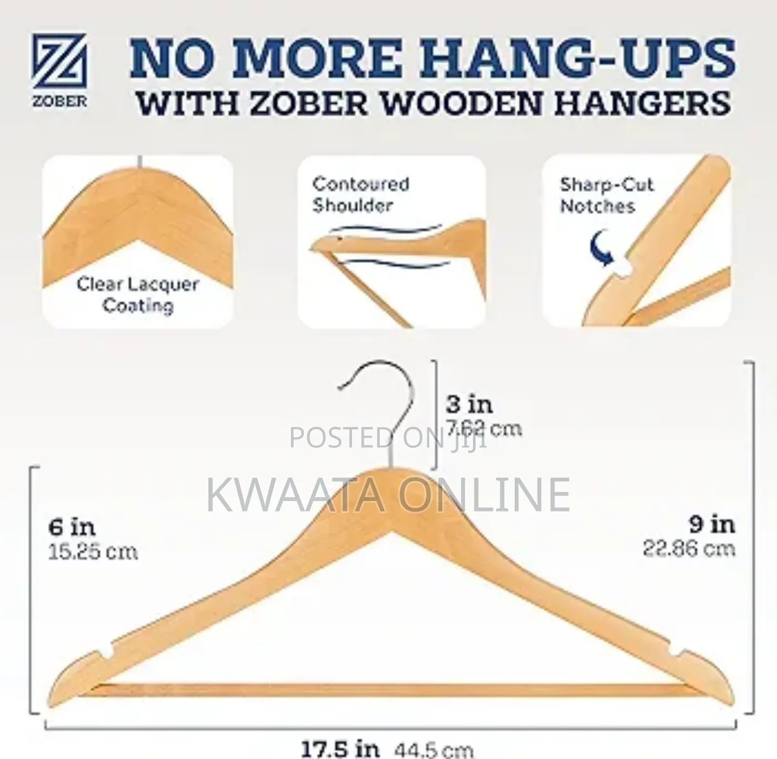 12 Pc High-Grade Wooden Cloth Hangers Smooth Finish 360° Swivel Hook