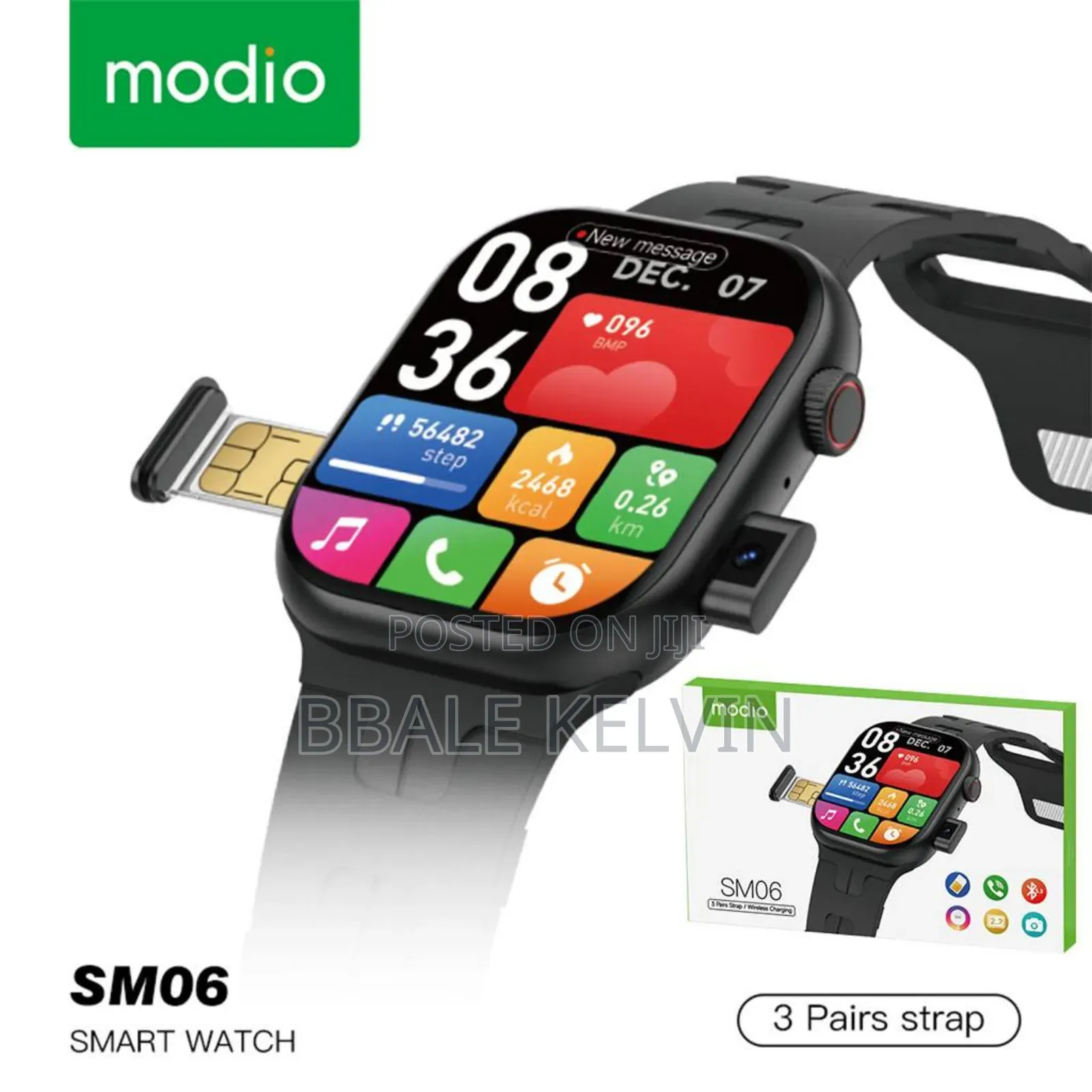 Modio Sm06 Sim Card Smart Watch, 1.53-Inch Super Amoled Display