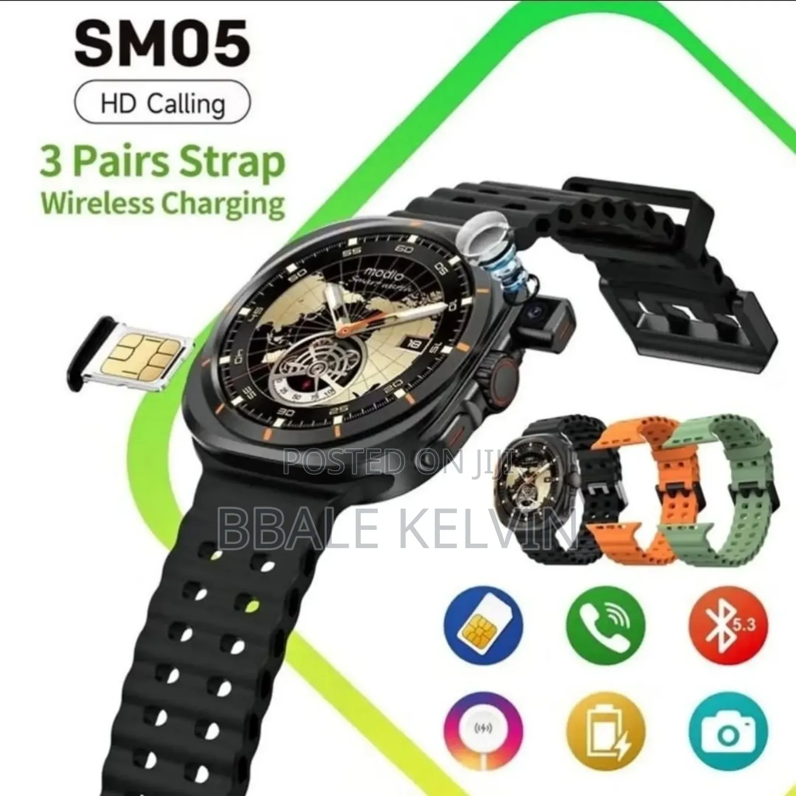 Modio Sm05 Simacard Smart Watch, 1.53-Inch Super Amoled Display