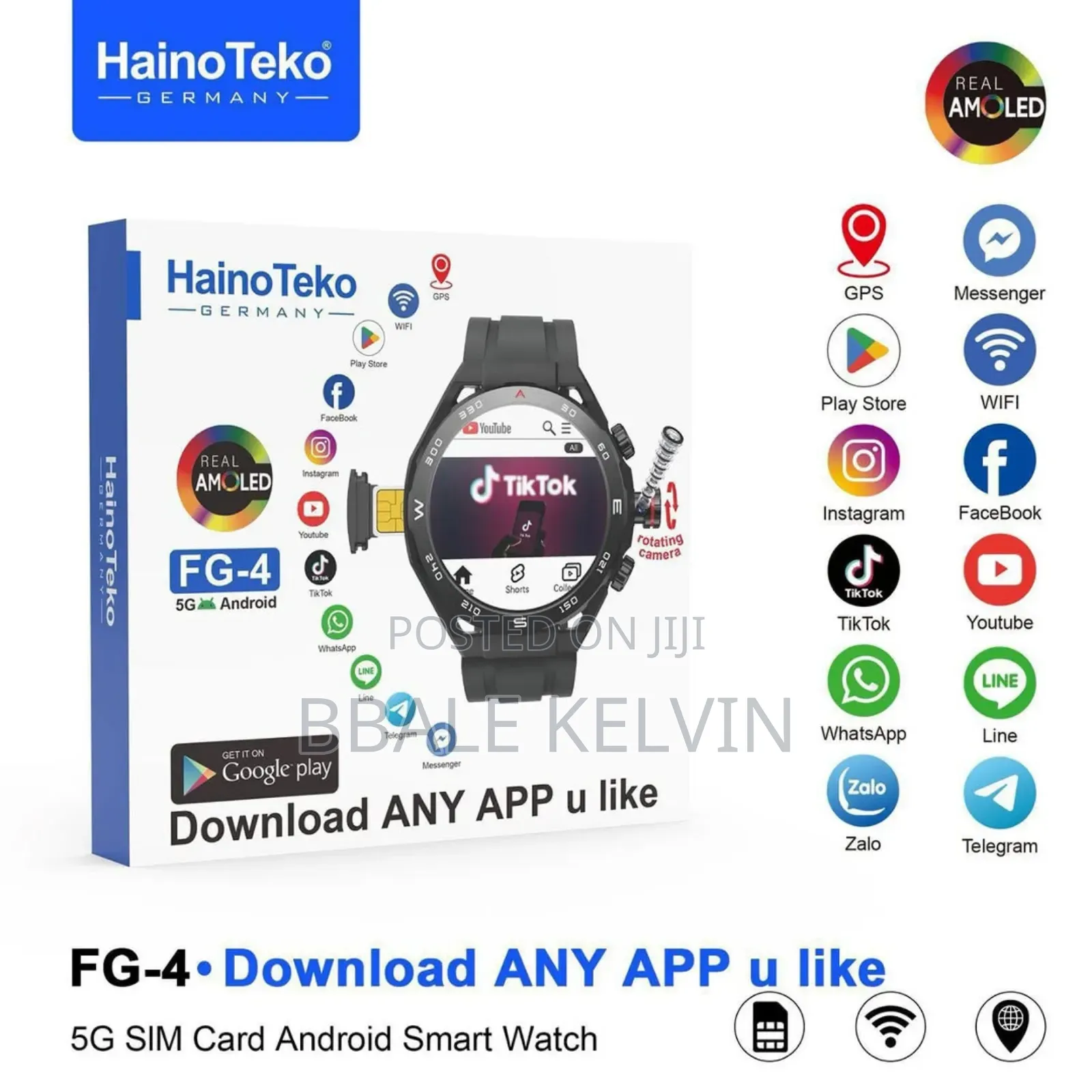 Haino Teko Fg4 5g Round Android Smart Watch With 5g Sim Card