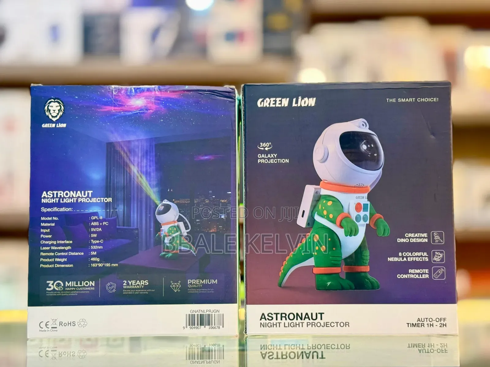 Green Lion Astronaut Night Light Projector – 360° Galaxy Projection