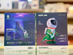 Green Lion Astronaut Night Light Projector – 360° Galaxy Projection