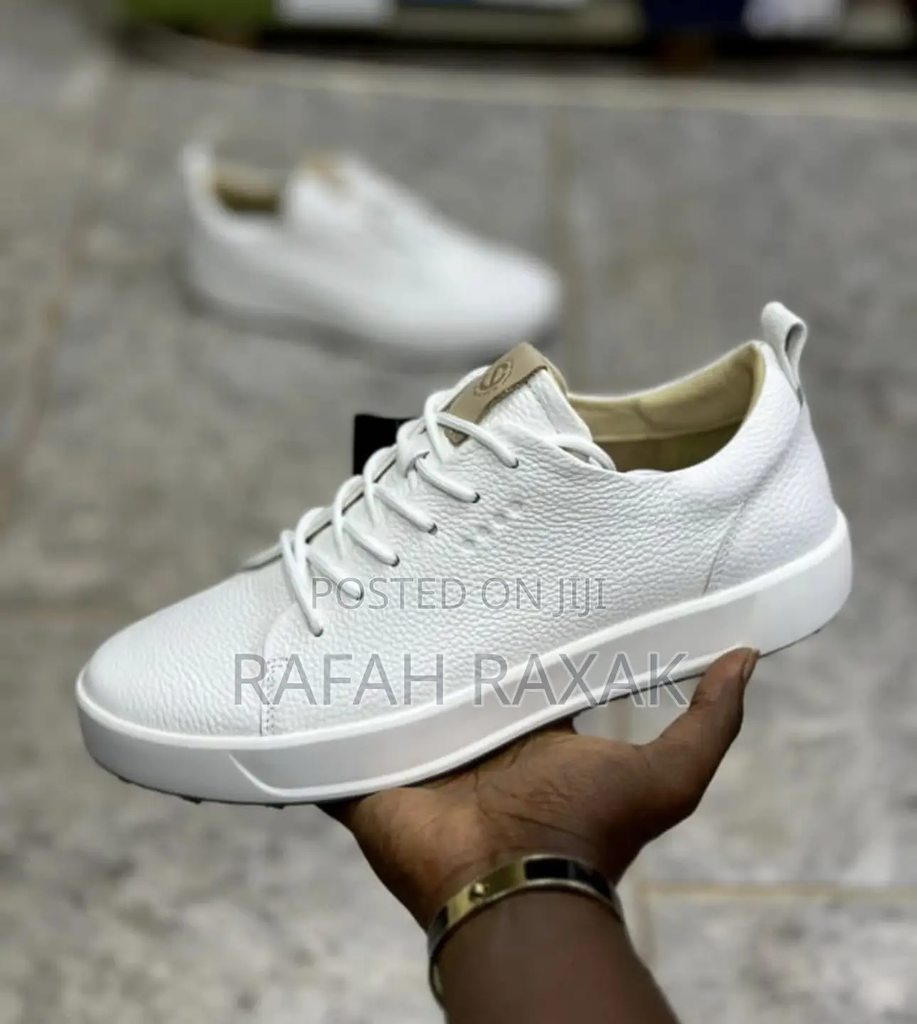 Original Men’S White Ecco Casual Leather Golf Shoes