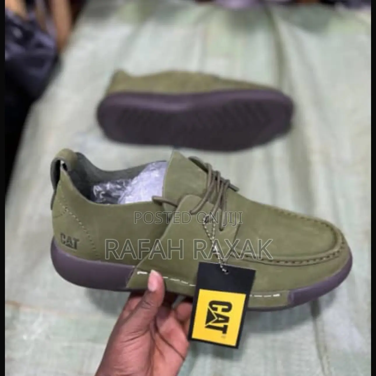 Original Men’S Green Cat Casual Premium Leather Low Shoes
