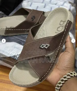 Men’S Classic Brown Cross Strap Polex Sandals