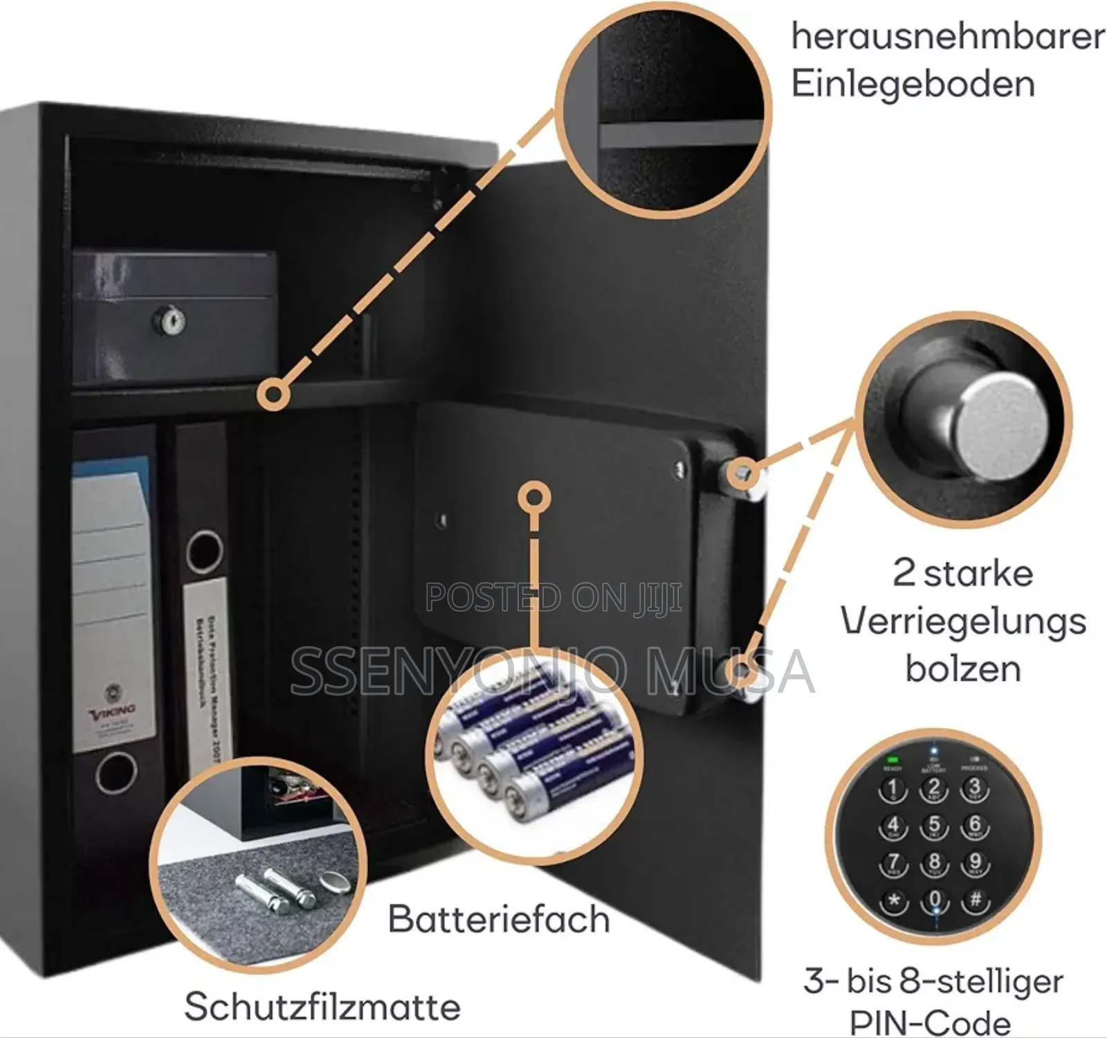 Electronic Safe Box With Combination Lock & Emergency Key