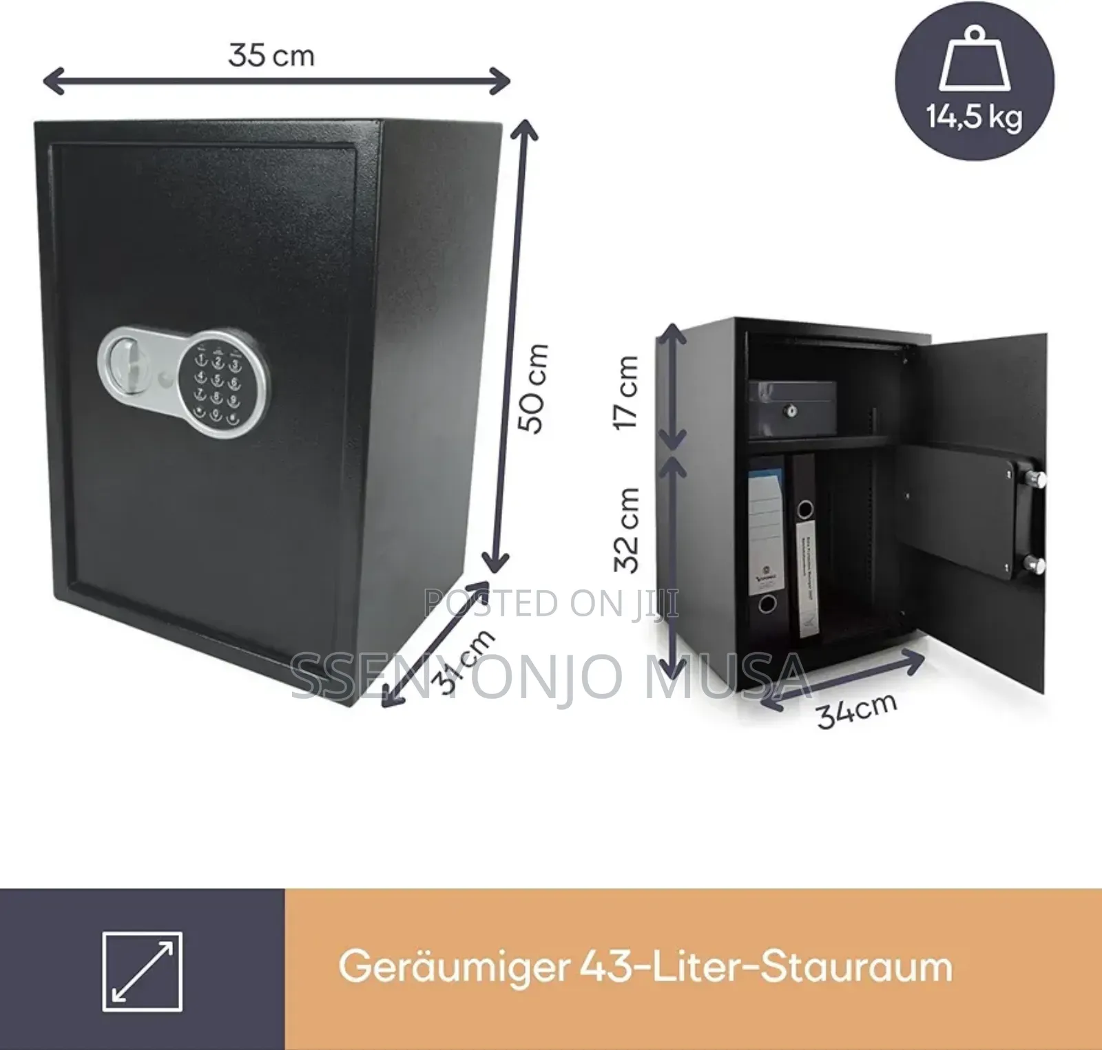 Electronic Safe Box With Combination Lock & Emergency Key