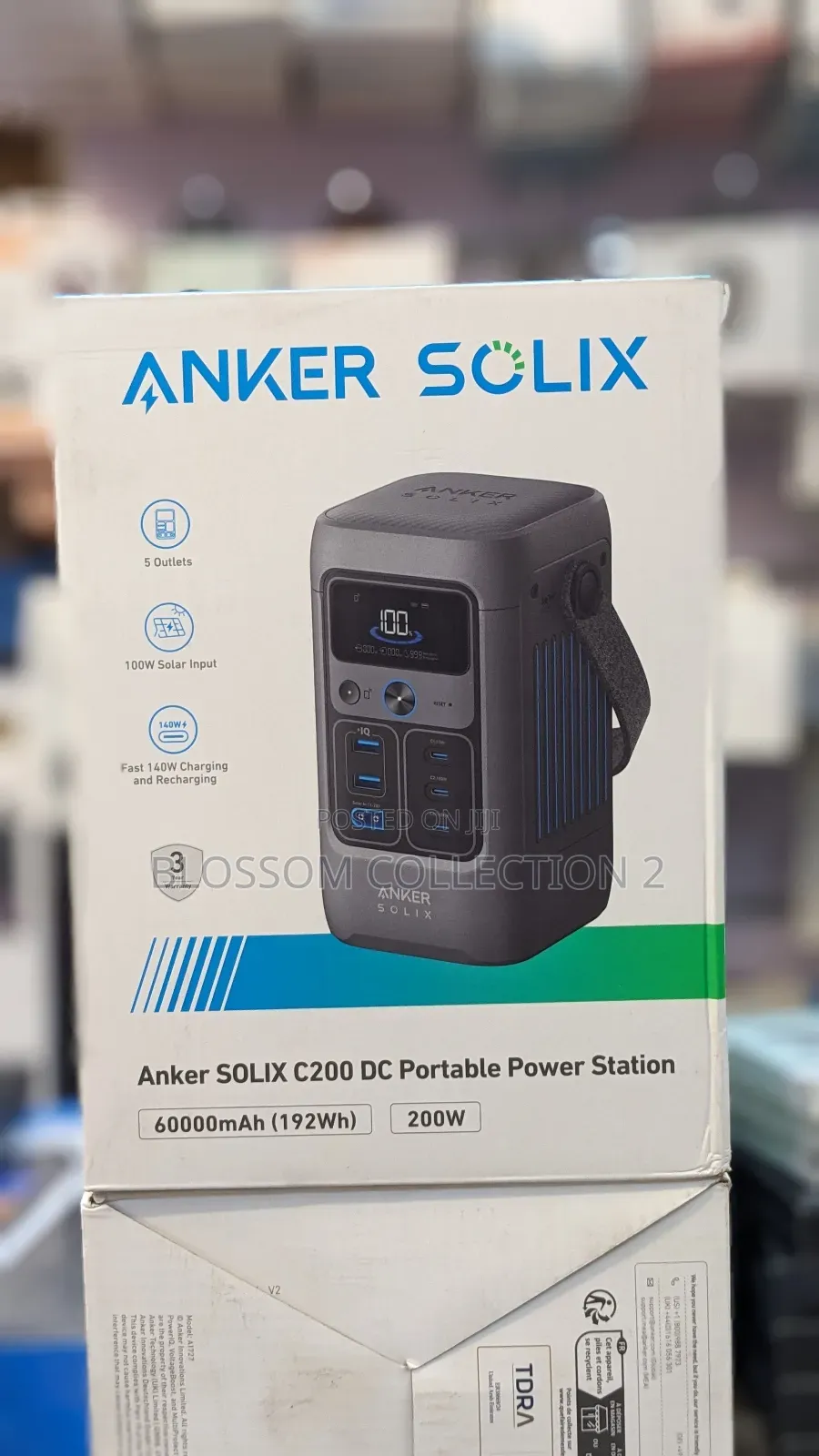 Anker Solix 60,000mah, C200 Dc,192wh Portable Power Station, 200w