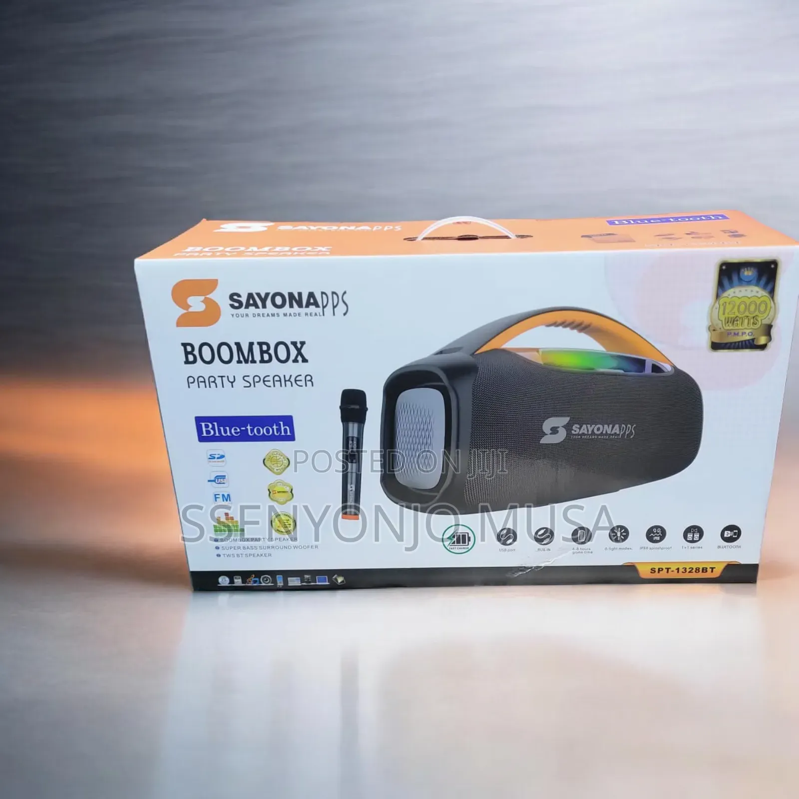 Sayona Wireless Party Waterproof 12000w Speaker With Microphone –