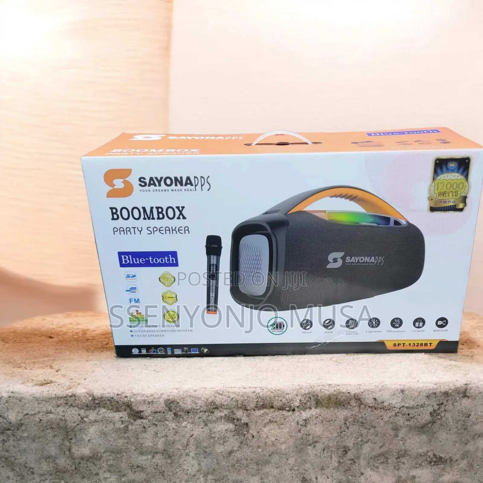 Sayona Wireless Party Waterproof 12000w Speaker With Microphone –