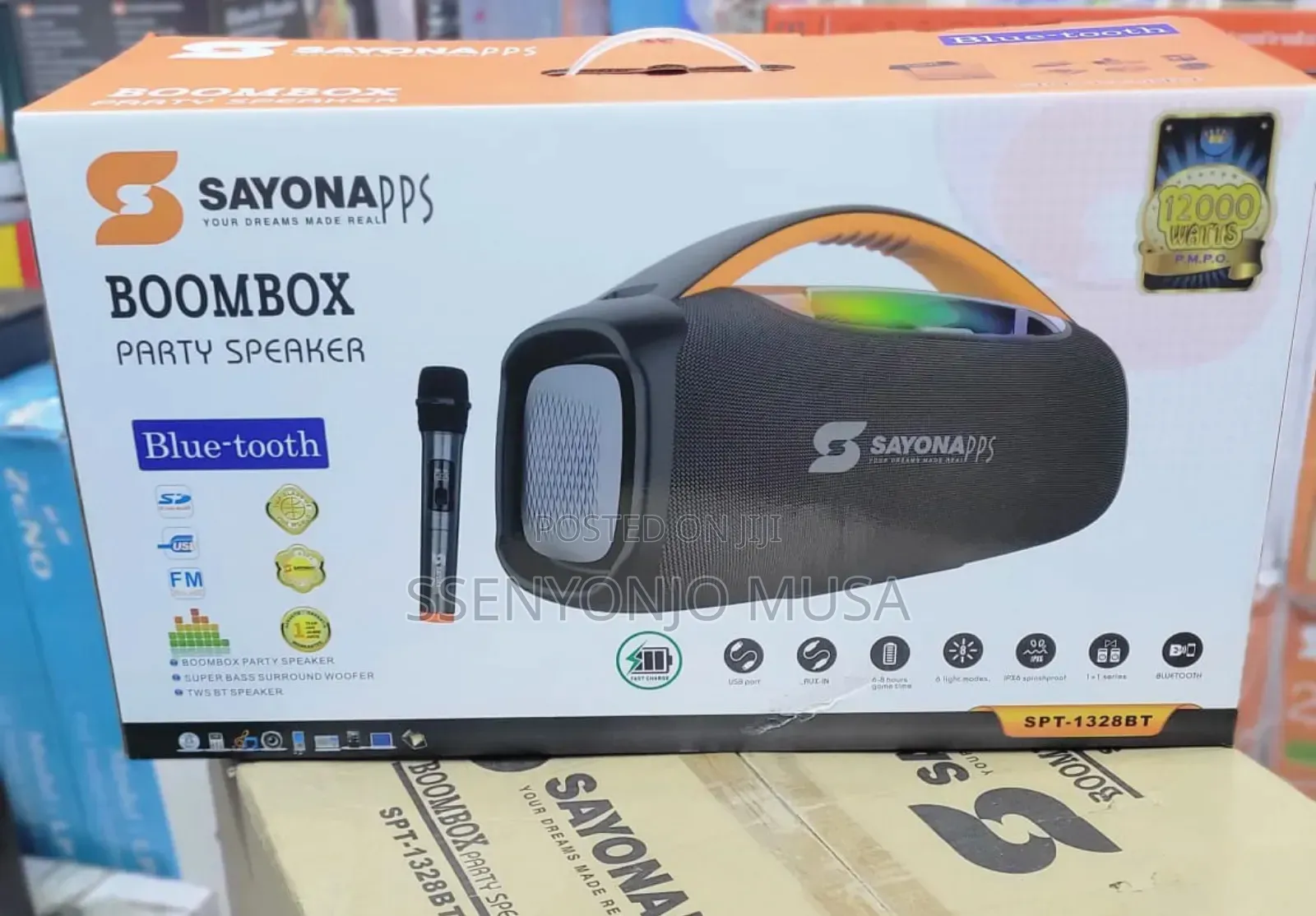 Sayona Wireless Party Waterproof 12000w Speaker With Microphone –