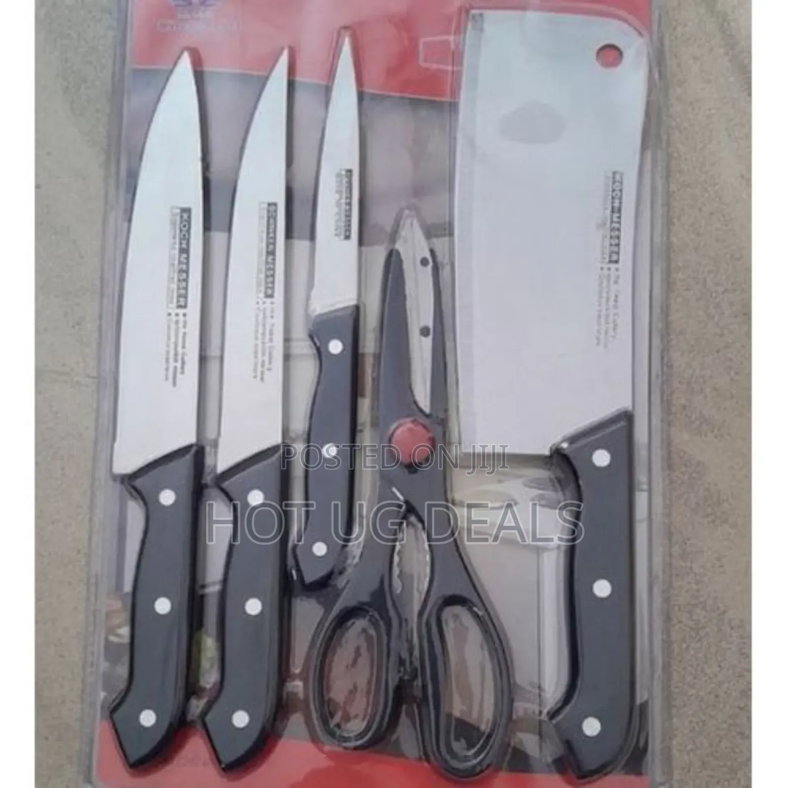 Pack Of Wooden Chopping Board Set Of Kitchen Knives - Silv