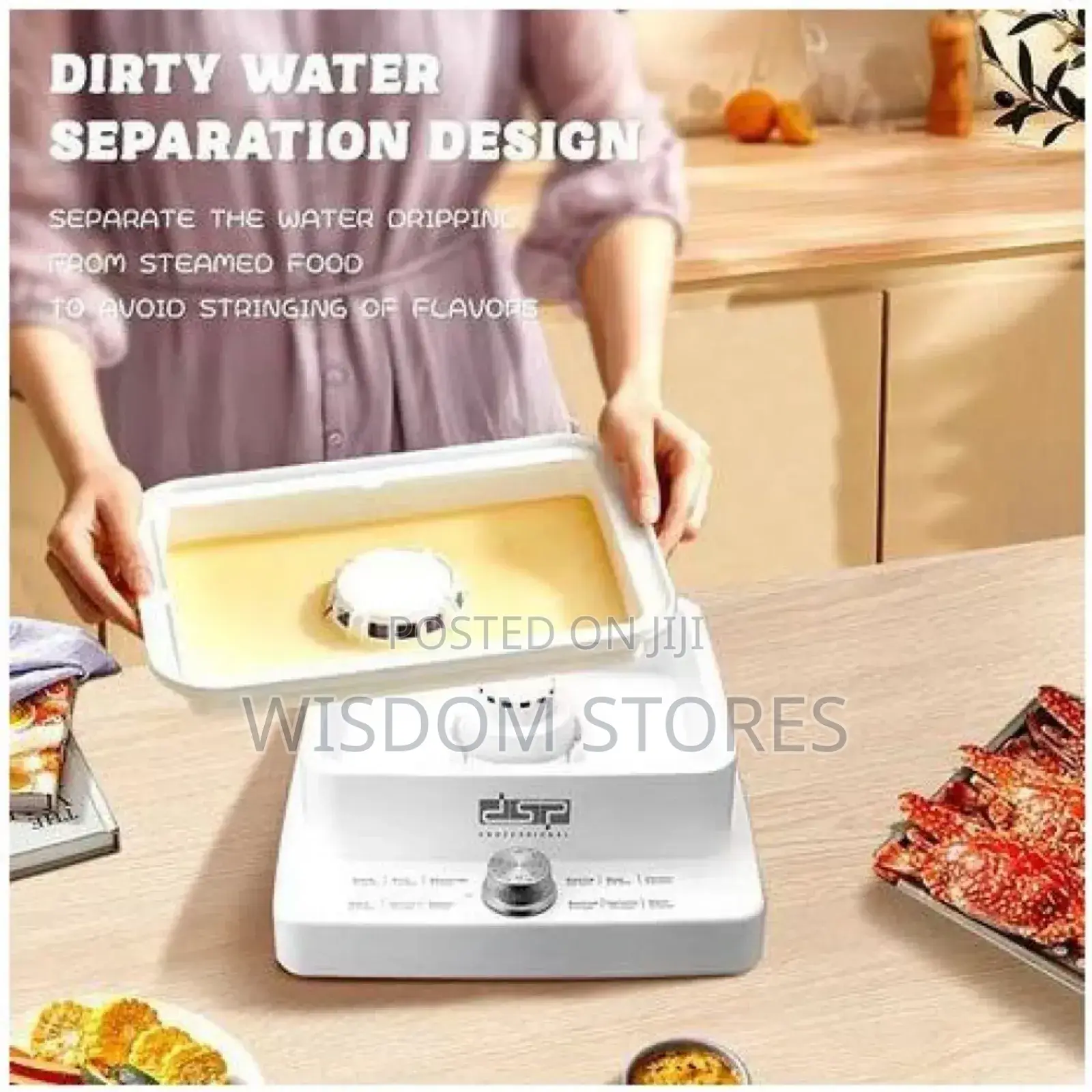 DSP 1300ml 3 Tier Electric Vegetable Food Steamer Cooking Pot- White