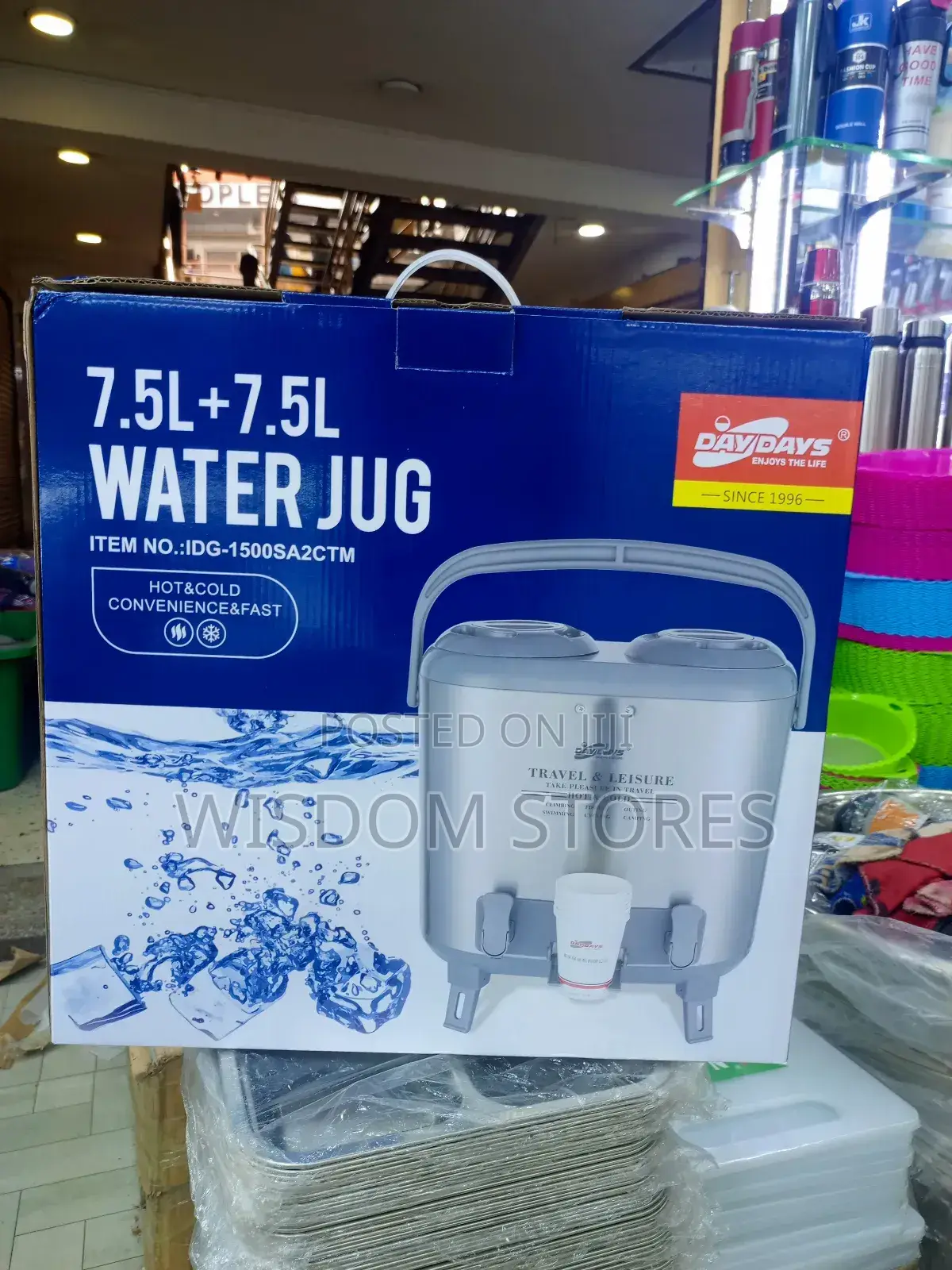 Daydays 7.5l+7.5l Hot and Cold Water Jug (Item No.: Idg-1500sa2ctm).