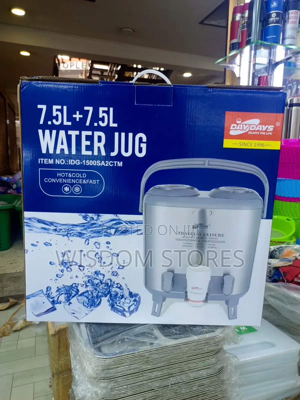 Daydays 7.5l+7.5l Hot and Cold Water Jug (Item No.: Idg-1500sa2ctm).