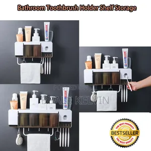 Toothbrush Holder and Toothpaste Dispenser 3 Cups