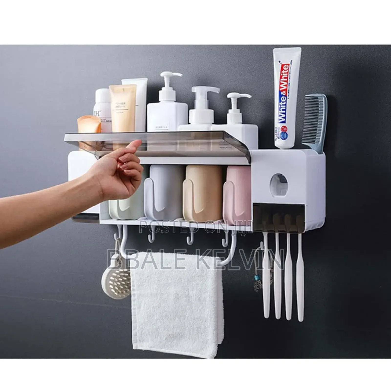Toothbrush Holder and Toothpaste Dispenser 3 Cups