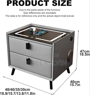 Bedside Table With Drawer,Bedside Table With Charging Station