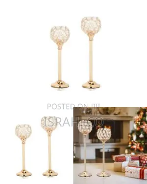 Elegant Gold and Crystal Candle Holders