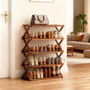 Foldable Bamboo Storage Shoe Rack 5 Layer