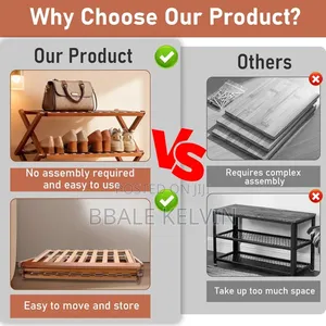 Foldable Bamboo Storage Shoe Rack 5 Layer