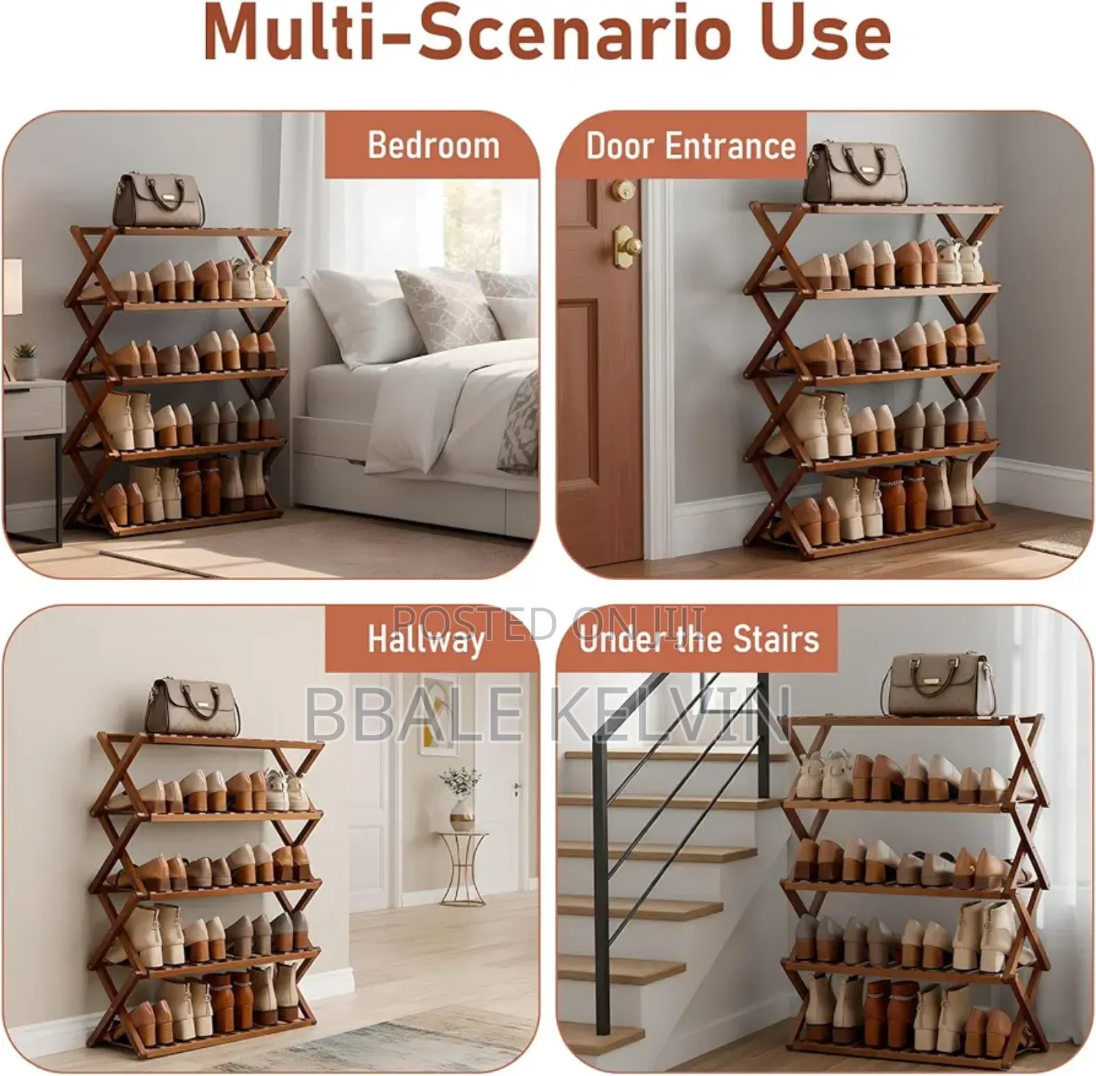 Foldable Bamboo Storage Shoe Rack 5 Layer