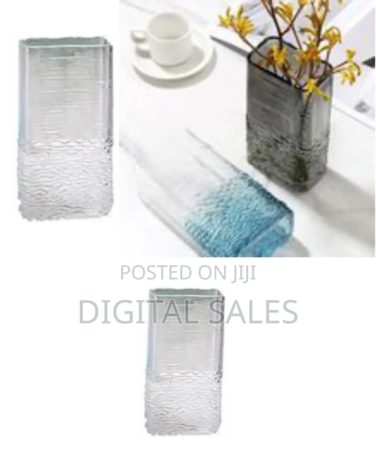 Contemporary Dual-Textured Glass Decorative Vase
