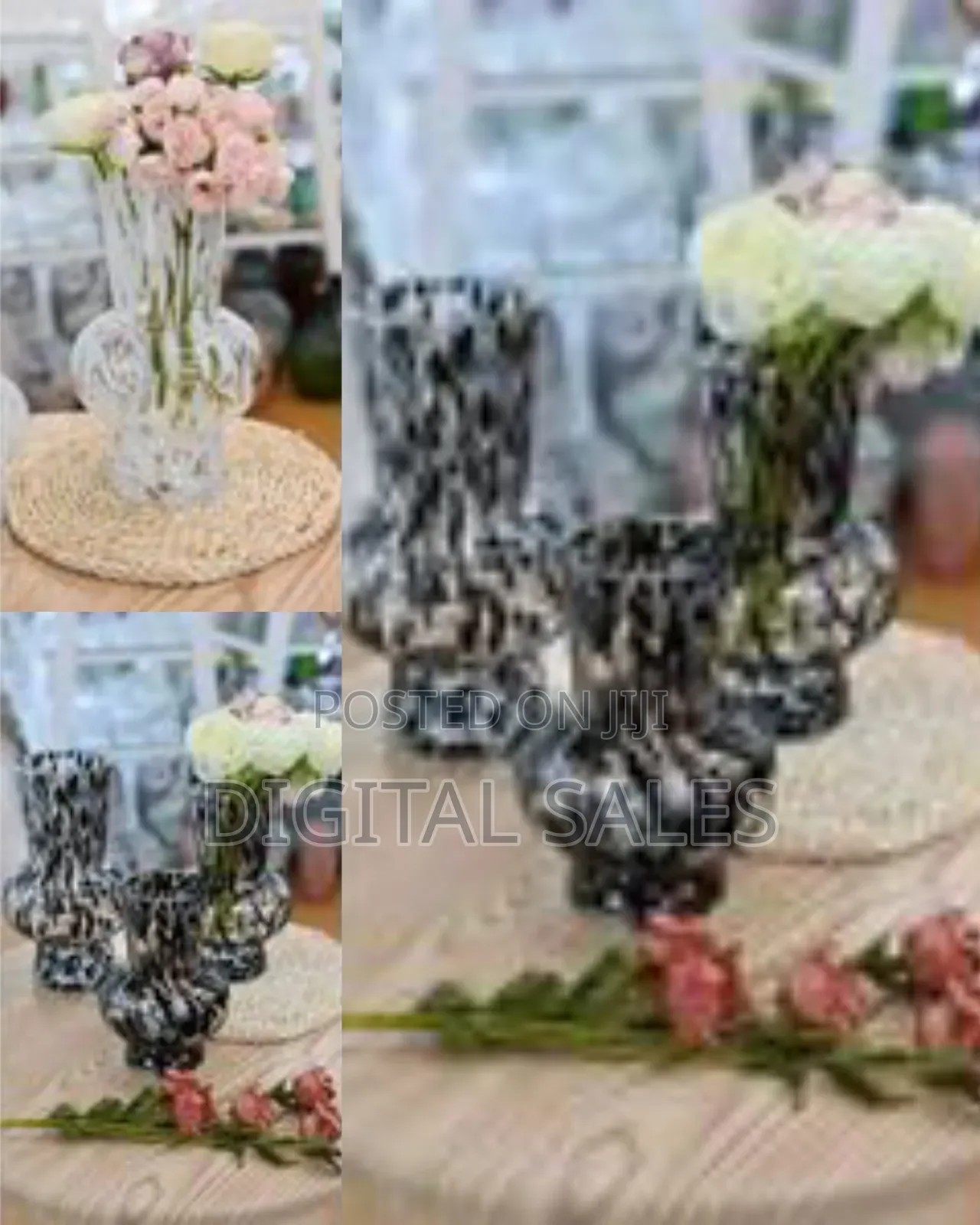 Unique Decorative Glass Flower Vase With Sculptural Shape - Multicolor