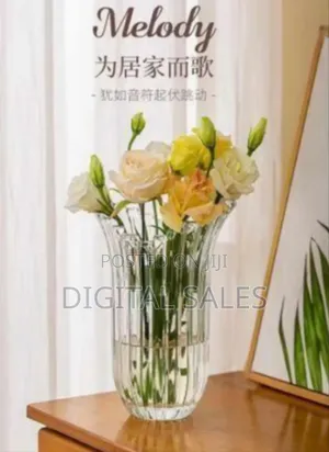 Elegant Fluted Glass Flower Vase