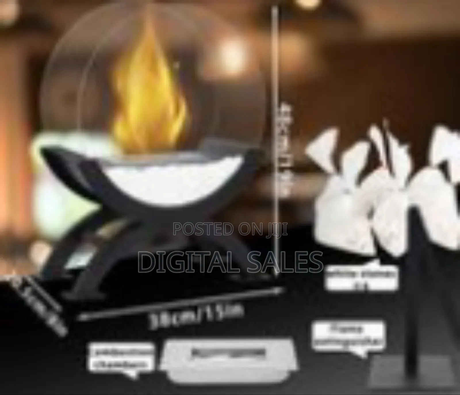 Modern Tabletop Bioethanol Fire Pit With Glass Shield