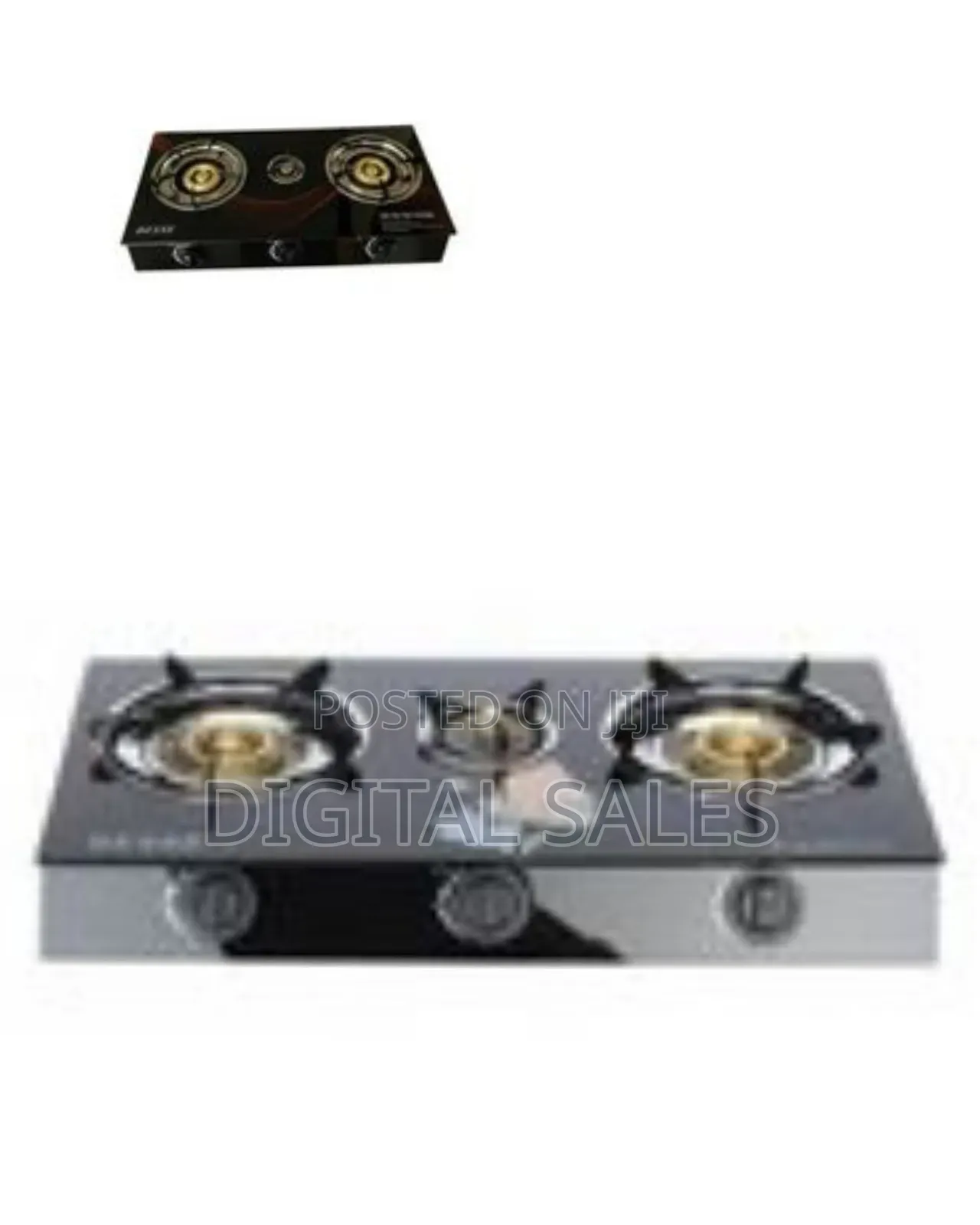 Besse Elegant Three-Burner Glass Top Gas Cooker