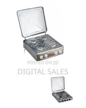 Portable Four-Burner Gas Cooking Stove With Lid