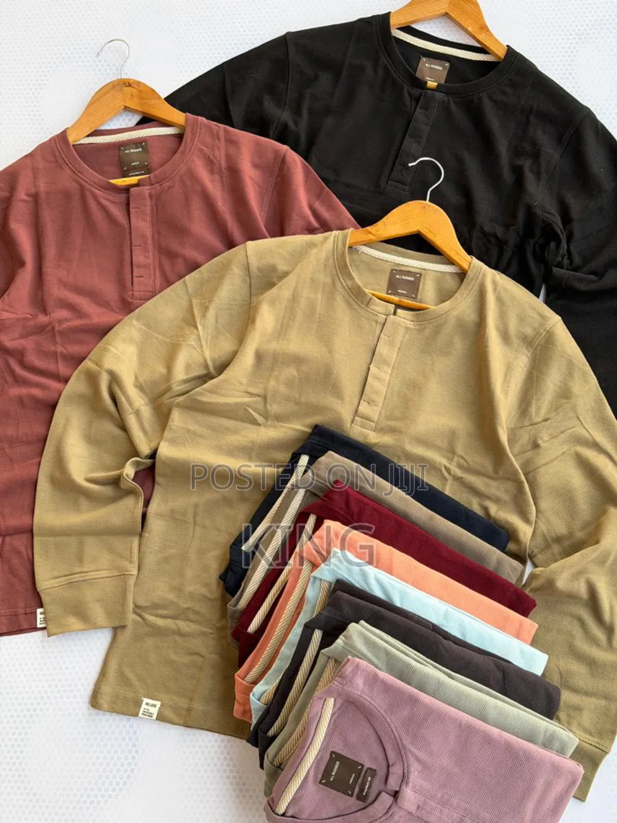 Men's Long-Sleeved Henley Shirt