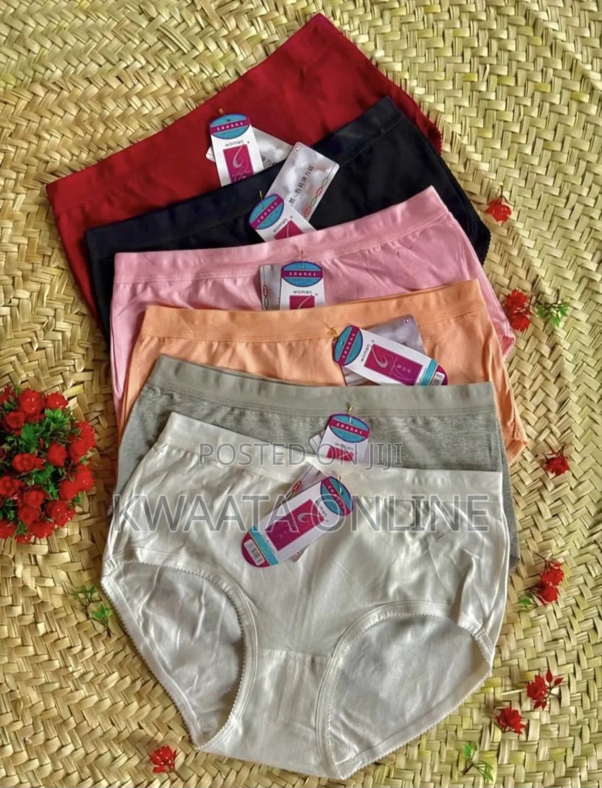 6 Pc Cotton Underwear (Woman Brand) Stretch Low Rise Panties (M-4xl)