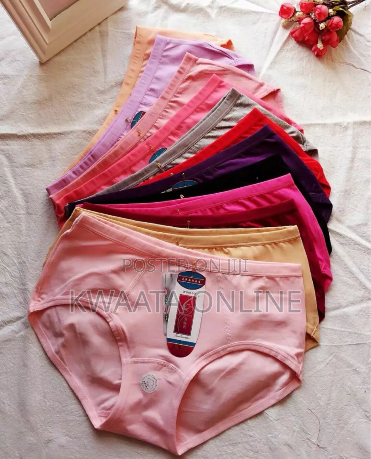 6 Pc Cotton Underwear (Woman Brand) Stretch Low Rise Panties (M-4xl)