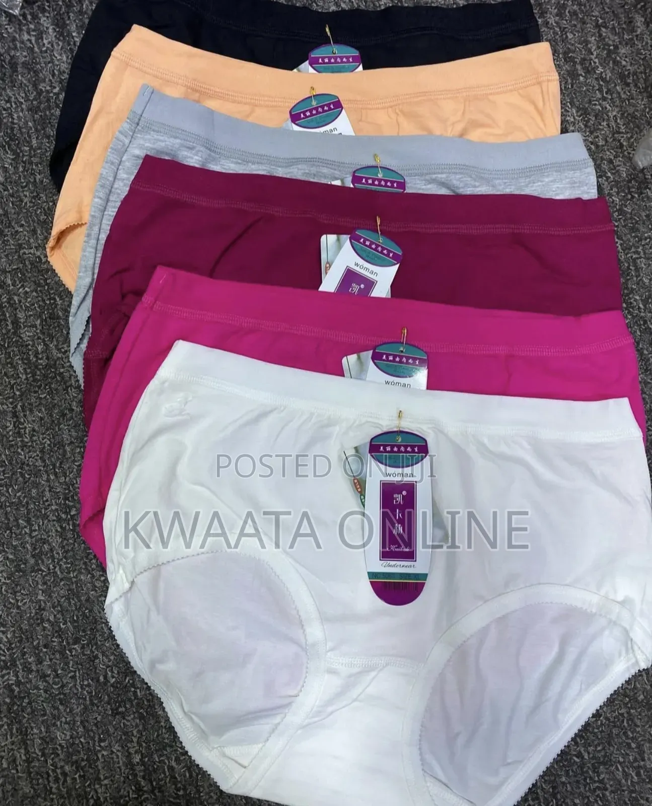 6 Pc Cotton Underwear (Woman Brand) Stretch Low Rise Panties (M-4xl)