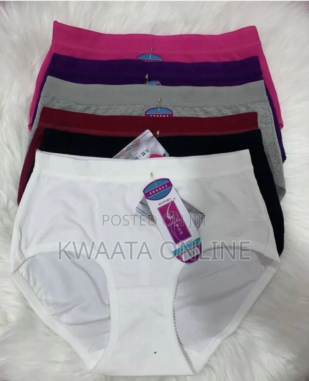 6 Pc Cotton Underwear (Woman Brand) Stretch Low Rise Panties (M-4xl)