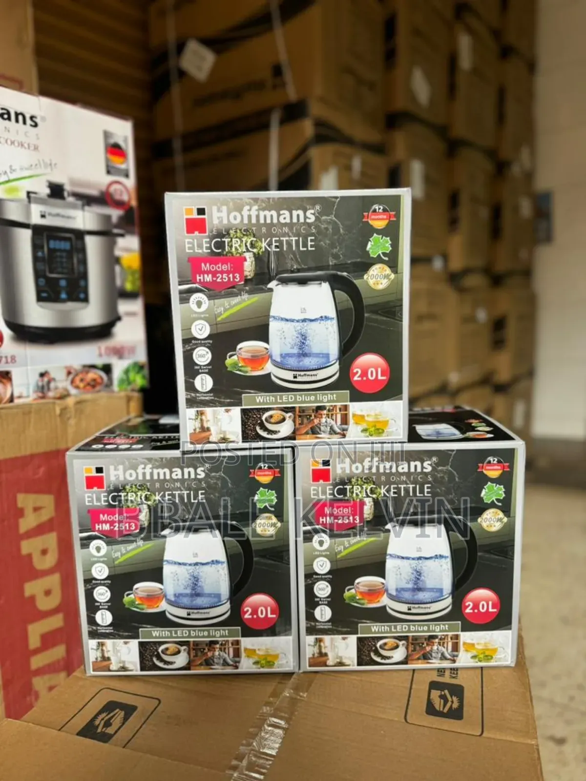 Hoffmans 2l Glass Electric Kettle