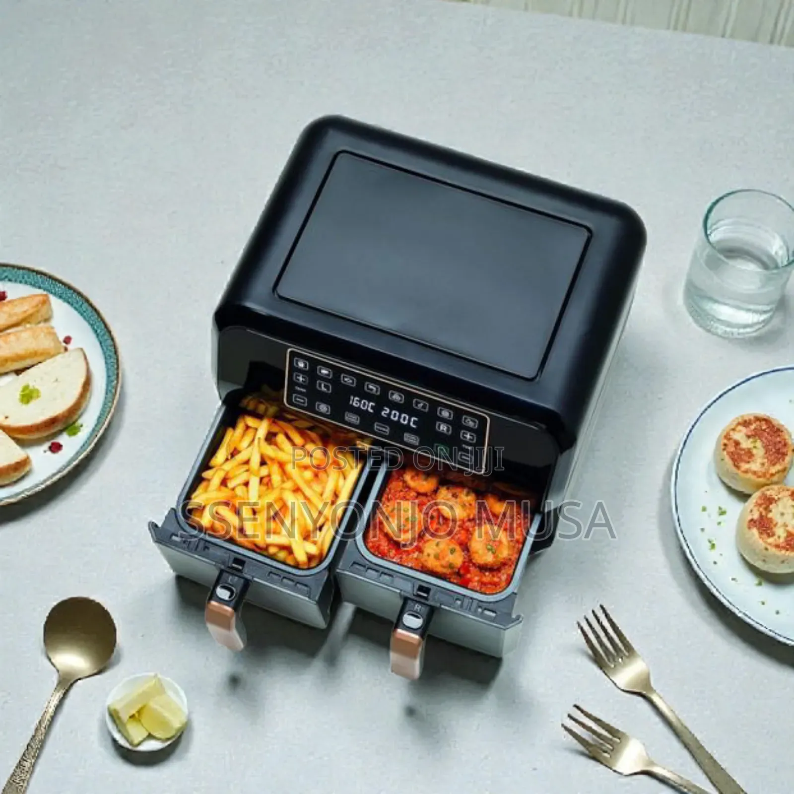 Kenwood Digital Twin Air Fryer 8l(4l+4l) Dual Basket 1700w Hfp70.000bk
