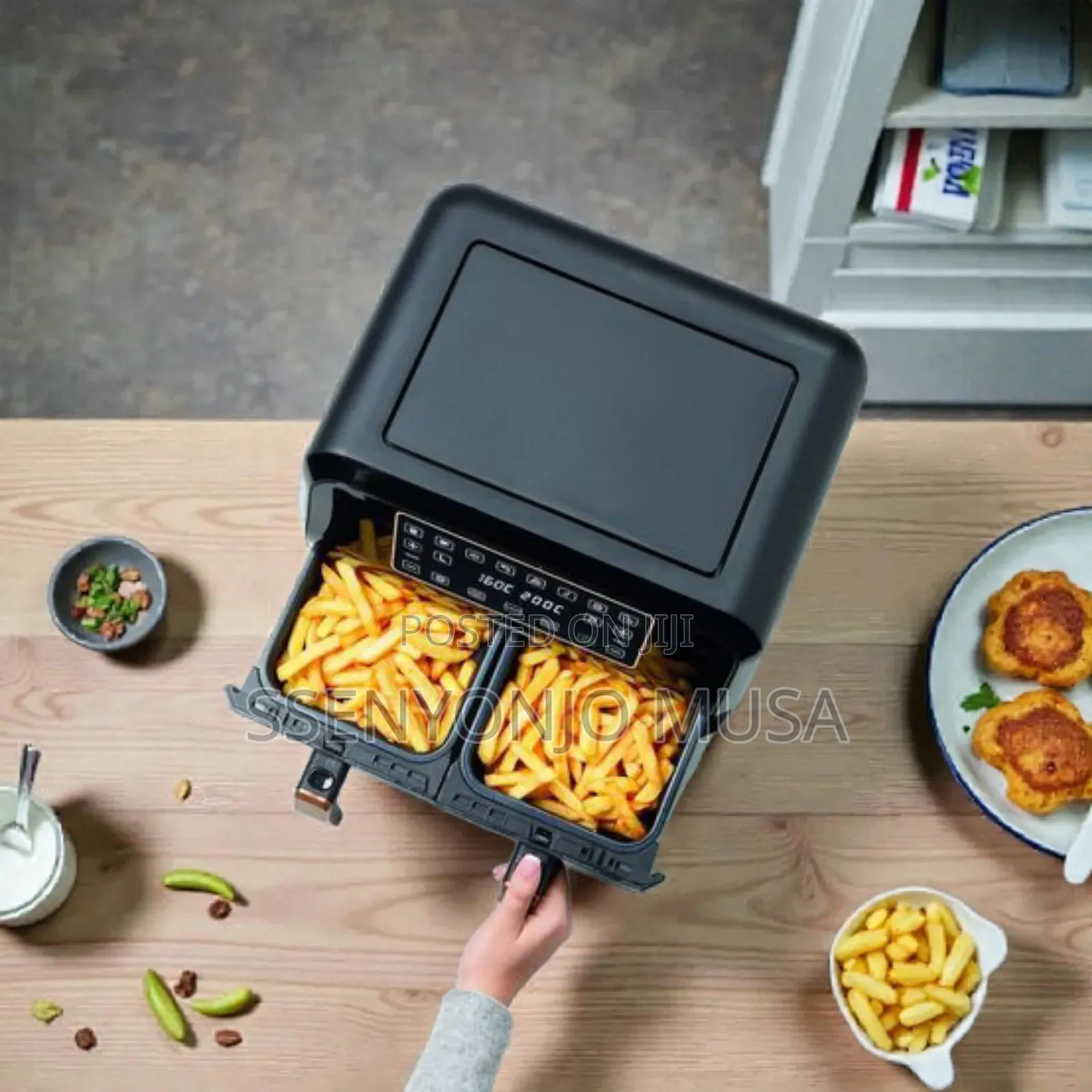 Kenwood Digital Twin Air Fryer 8l(4l+4l) Dual Basket 1700w Hfp70.000bk