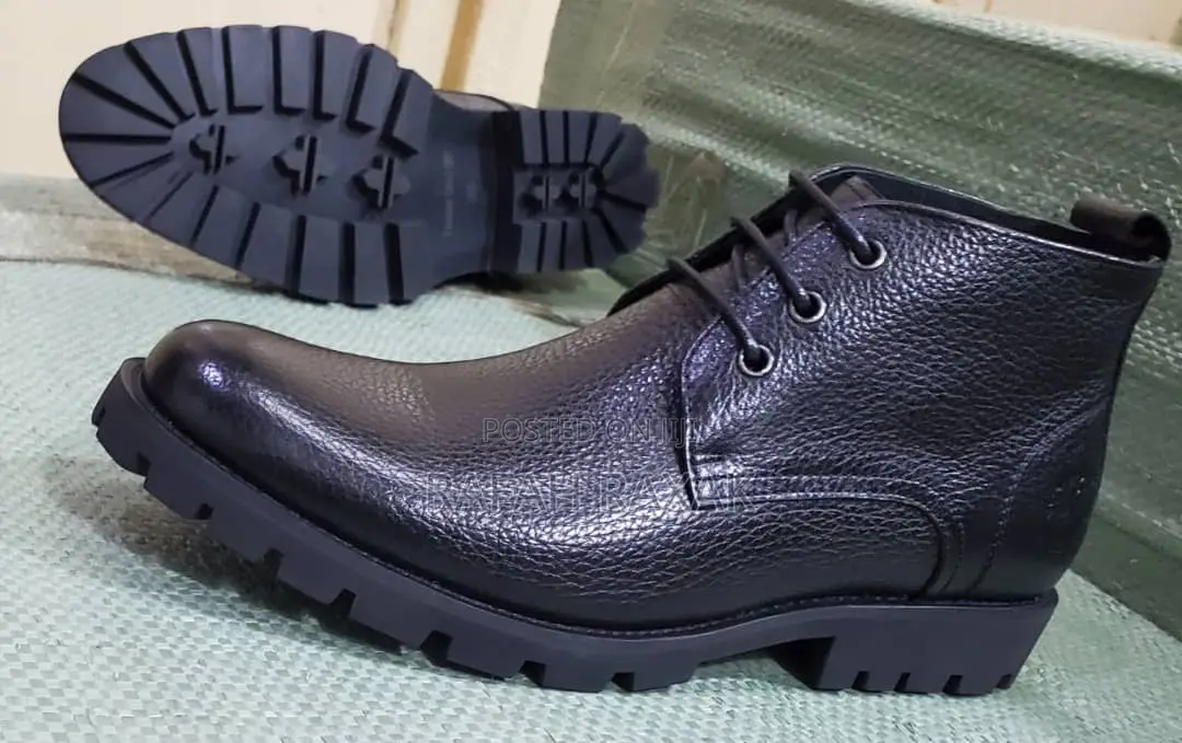 Men’S Black Timberland Premium Leather Formal Boots