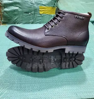Original Men’S Dark Brown Fendi Formal/Gentle Leather Boots