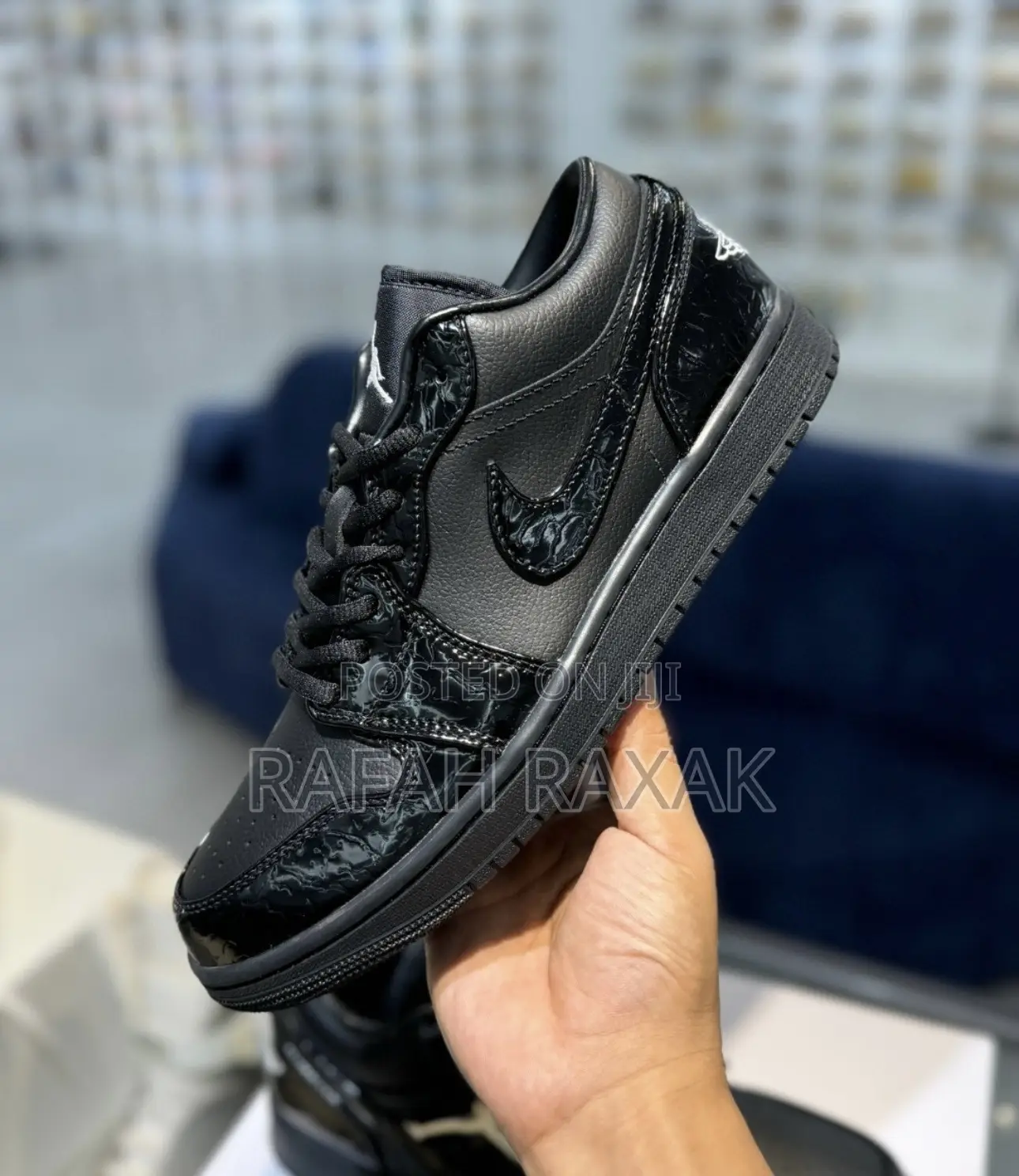 Original Men’S Nike Air Jordan 1 Low Se “Black Croc” Sneaker