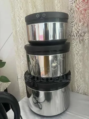 3pcs Stainless Steel Lunch Box Warmers 2.5l, 5l, 8l- Multicolor
