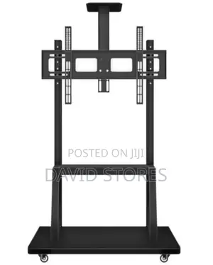 Heavy-Duty Mobile Tv Stand (24–100 Inch) – Adjustable Height + Wheels
