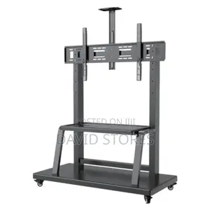 Heavy-Duty Mobile Tv Stand (24–100 Inch) – Adjustable Height + Wheels